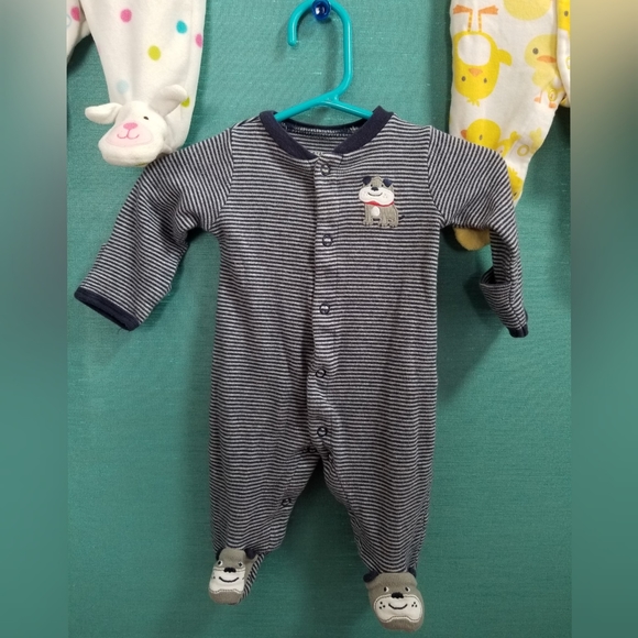 Footed Newborn Pajamas - Set of 3 - Picture 5 of 8